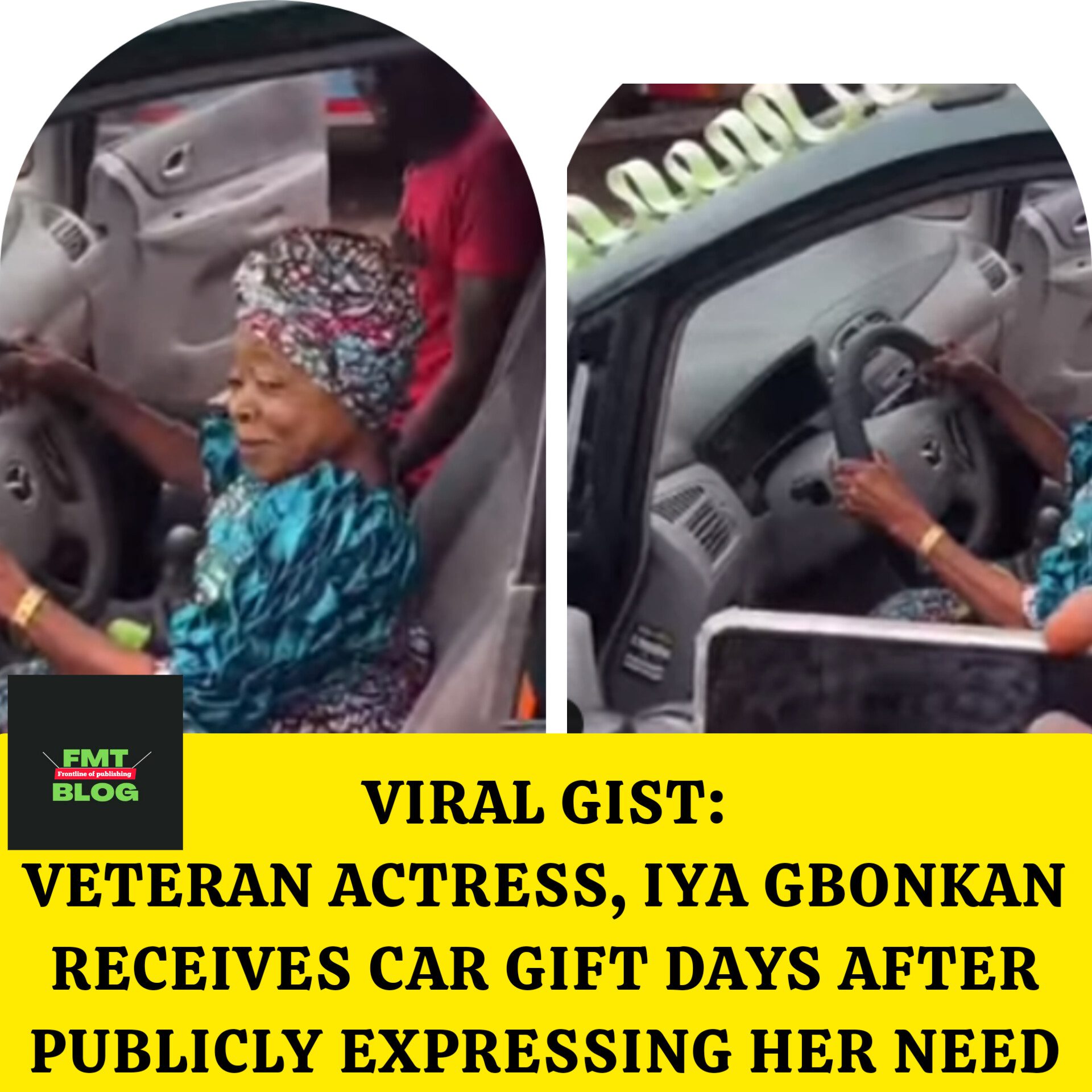 Veteran actress Iya Gbonkan receives car gift