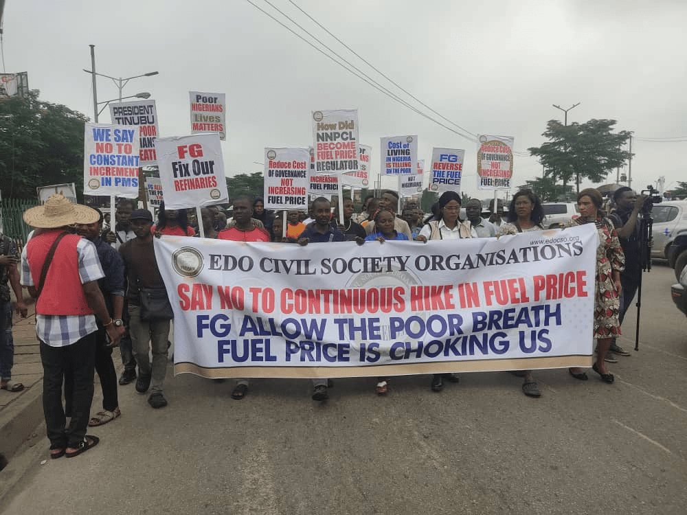 Civil Society Group Stages Protest Over Fuel Hike In Edo