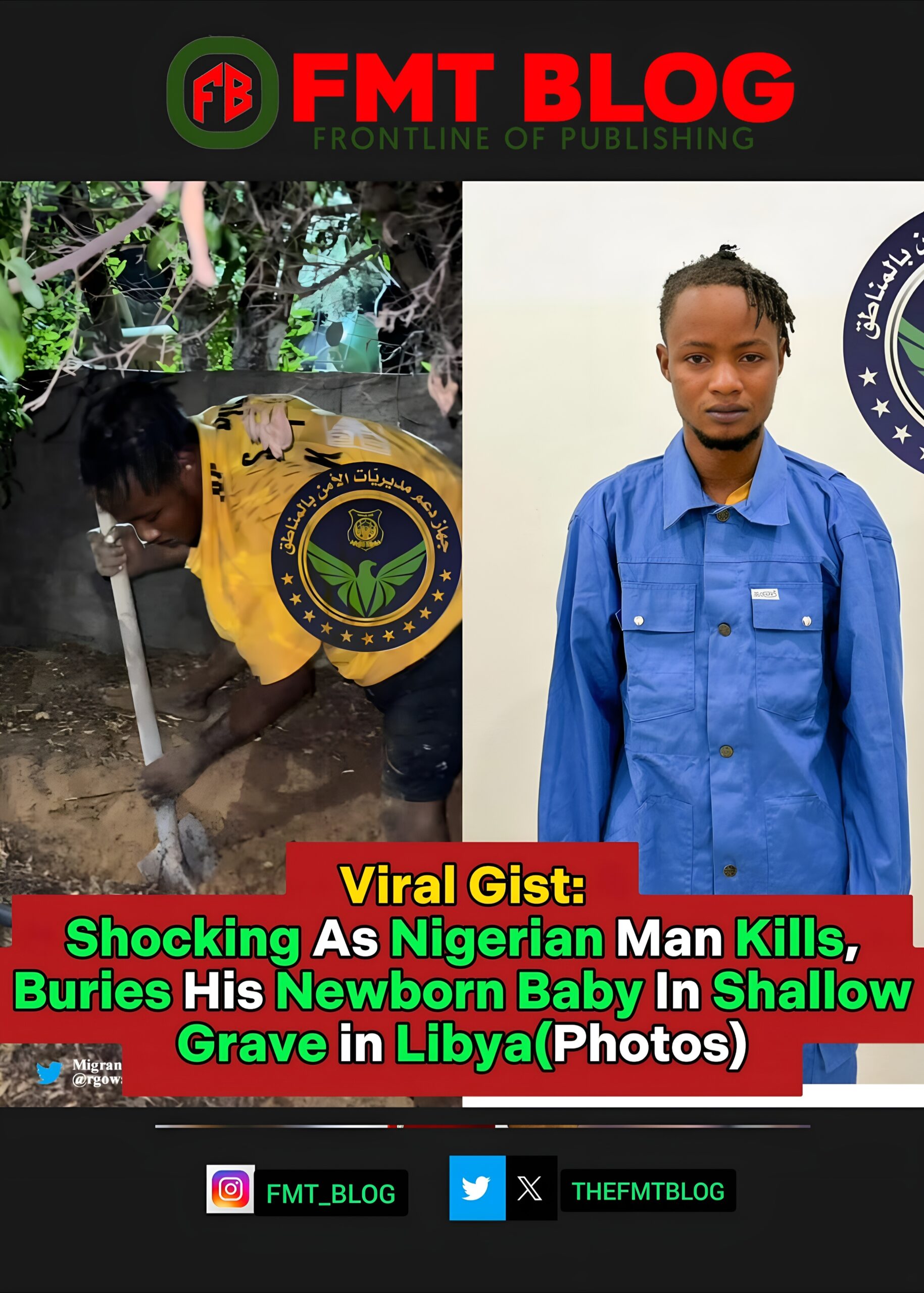 Nigerian Man KIlls, Buries His Newborn Baby In Shallow Grave In Libya (PHOTOS)