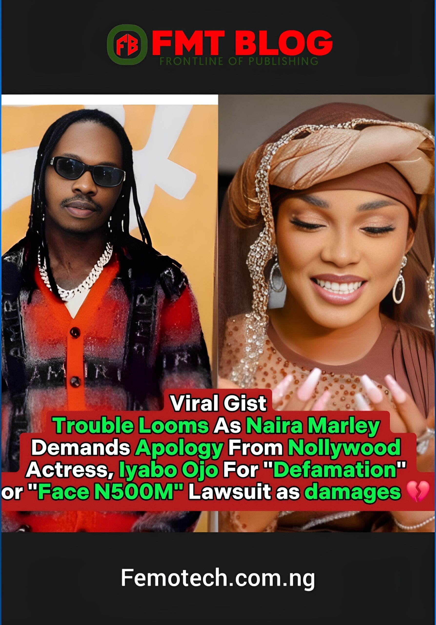 Naira Marley demands apology from Nollywood actress Iyabo Ojo