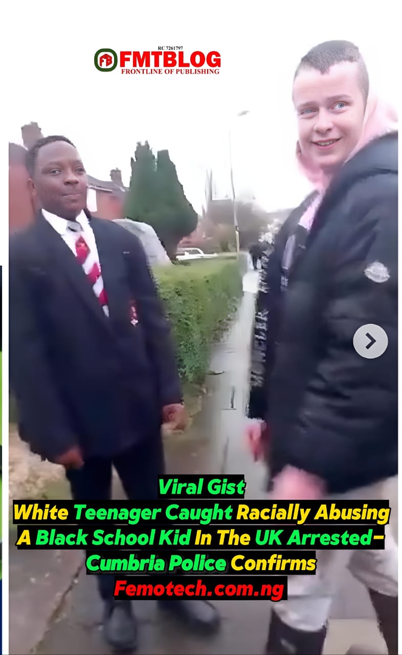 White teenager caught racially abusing and assaulting a black school kid