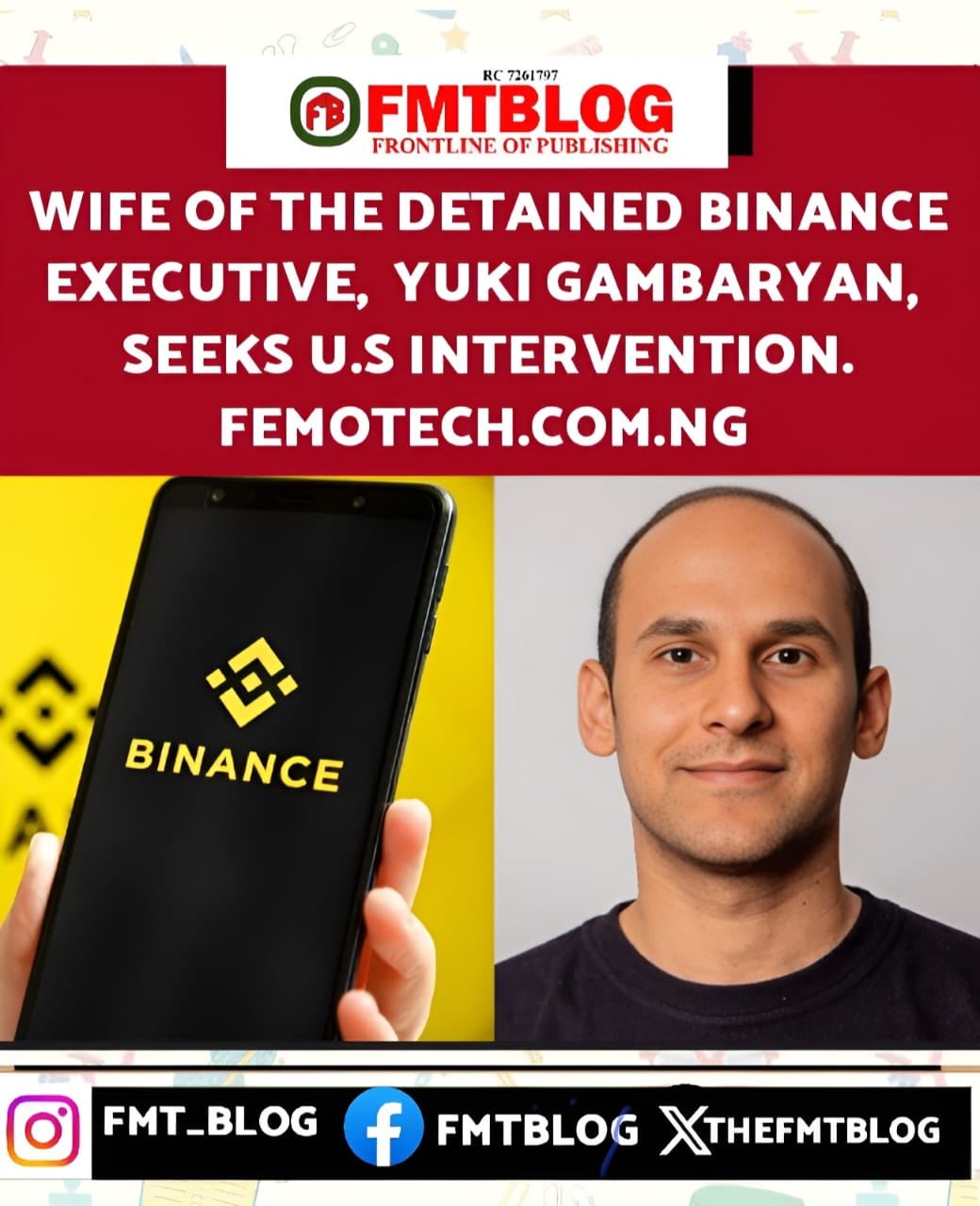 Wife Of The Detained Binance Executive, Yuki Gambaryan