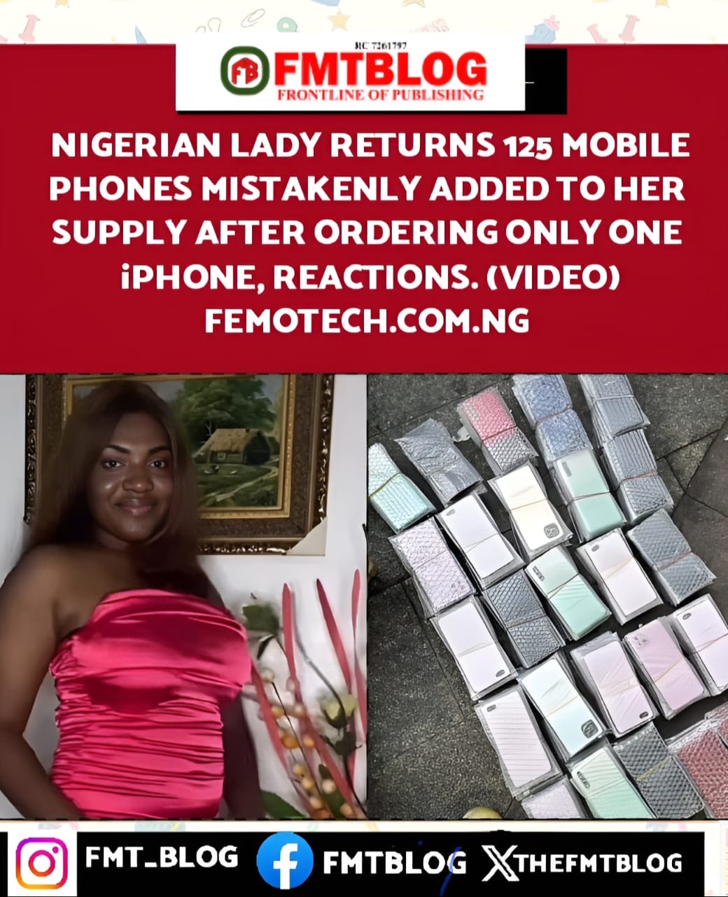 Nigerian Lady Returns 125 Mobile Phones Mistakenly