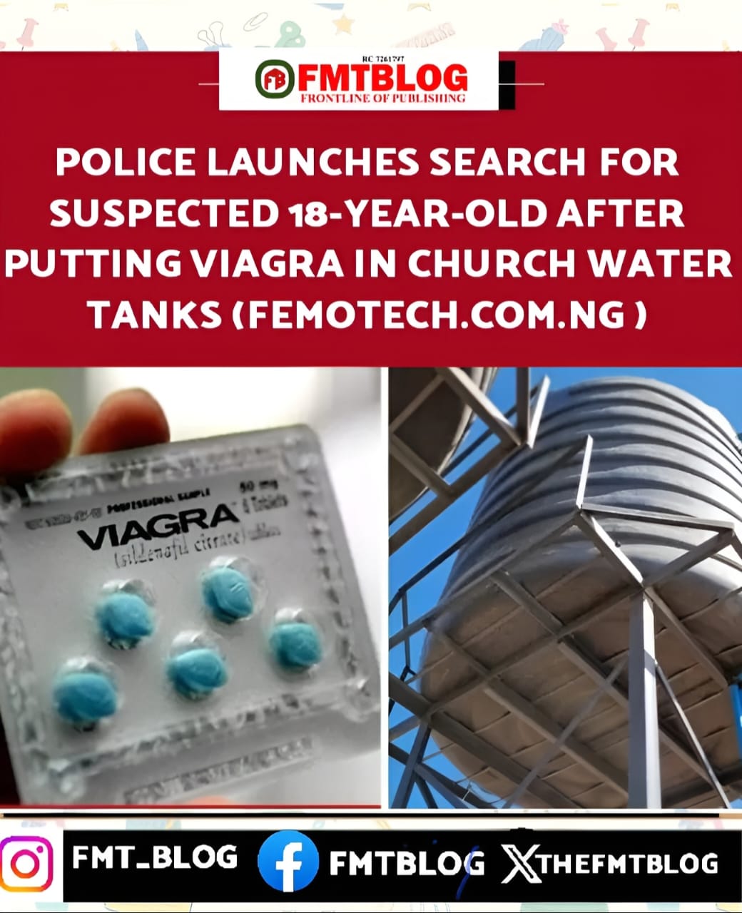 18-Year-Old After Putting Viagra In Church Water Tanks
