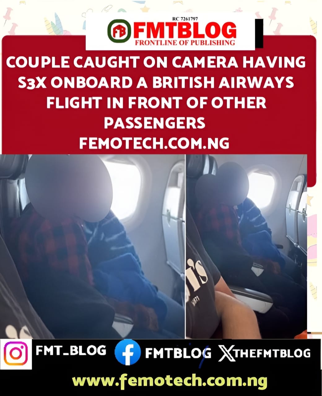 Couple Caught On Camera Having S3x Onboard A British Airways Flight