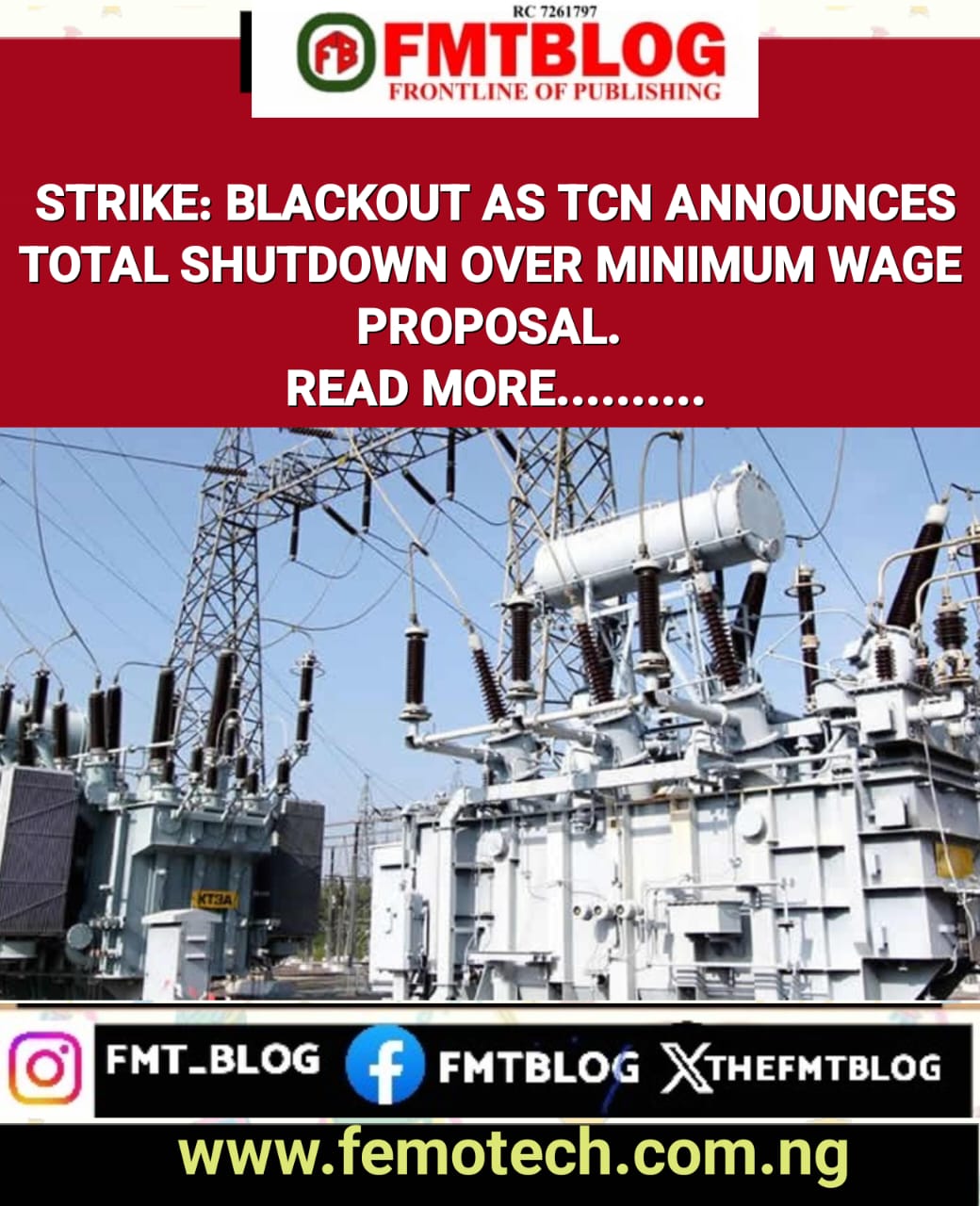 Blackout As TCN Announces Total Shutdown Over Minimum Wage Proposal