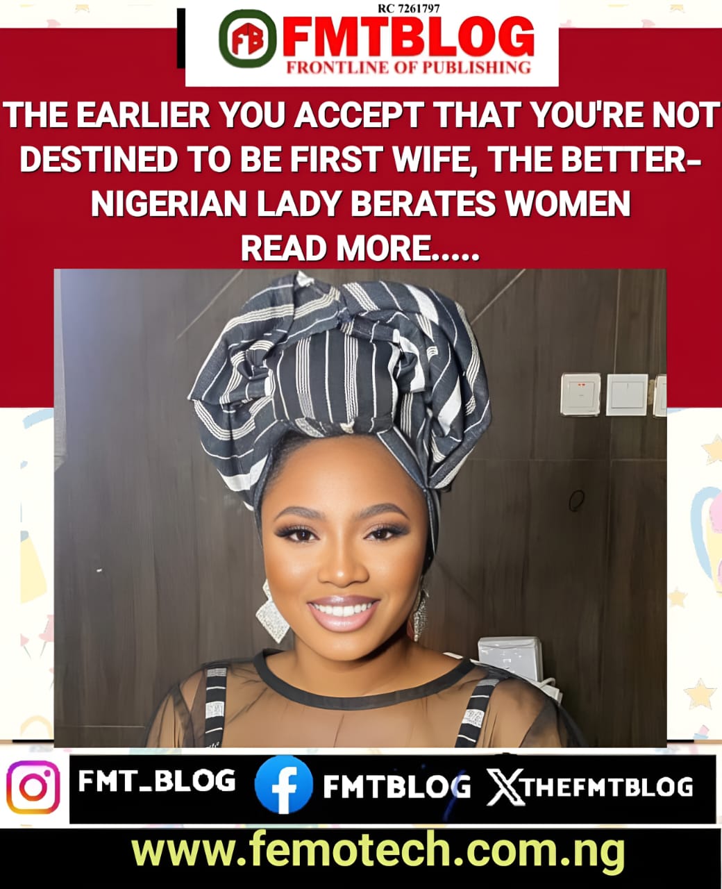 The Earlier You Accept That You're Not Destined To Be First Wife, The Better- Nigerian Lady Berates Women