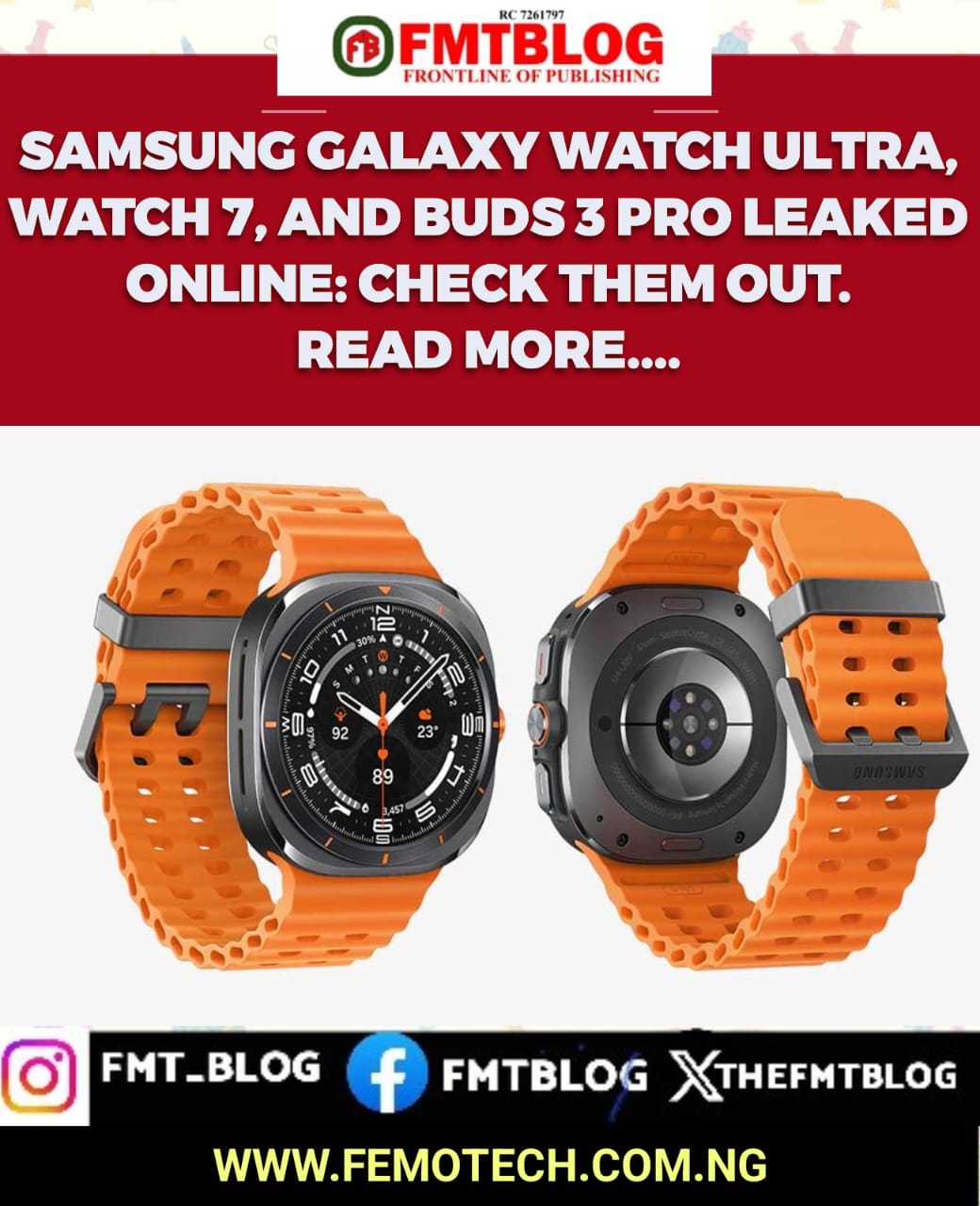Samsung Galaxy Watch Ultra, Watch 7, And Buds 3 Pro HD Photos Leaked Online- Check Them Out