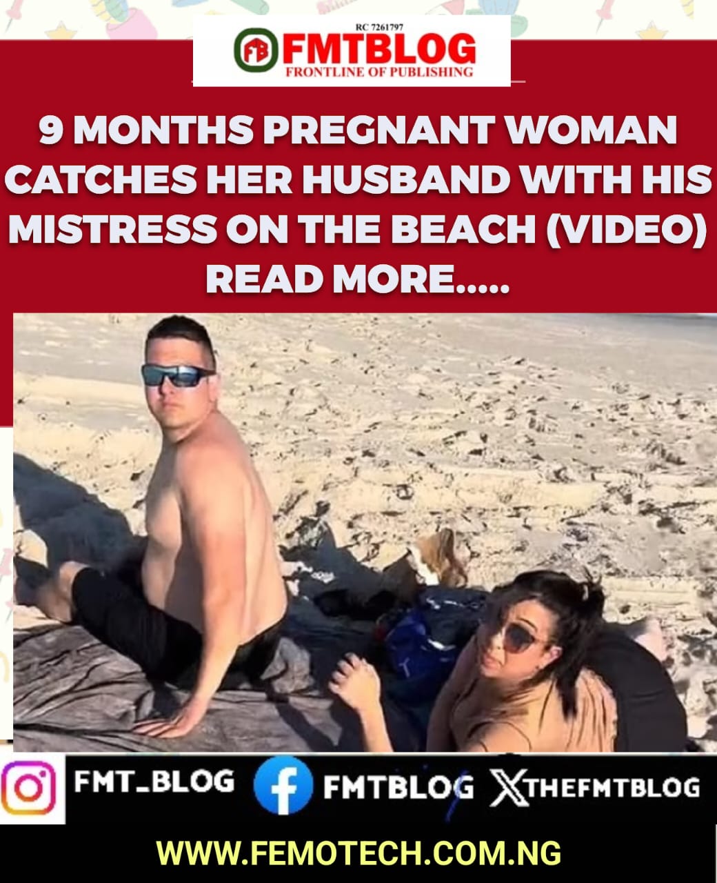 9 Months Pregnant Woman Catches Her Husband With His Mistress On The Beach