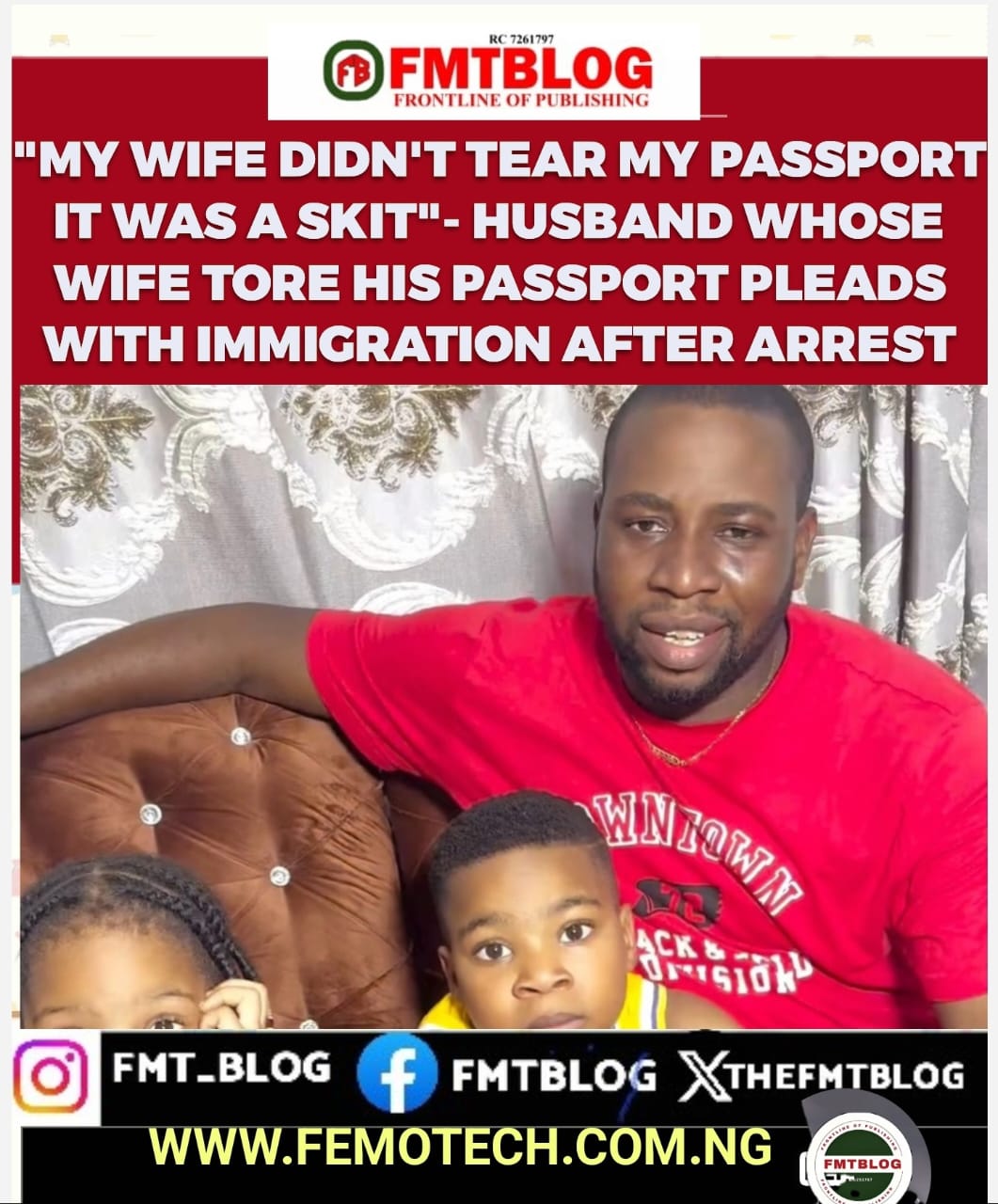Husband Whose Wife Tore His Passport